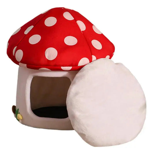 Cozy Mushroom Cat Cave Bed™